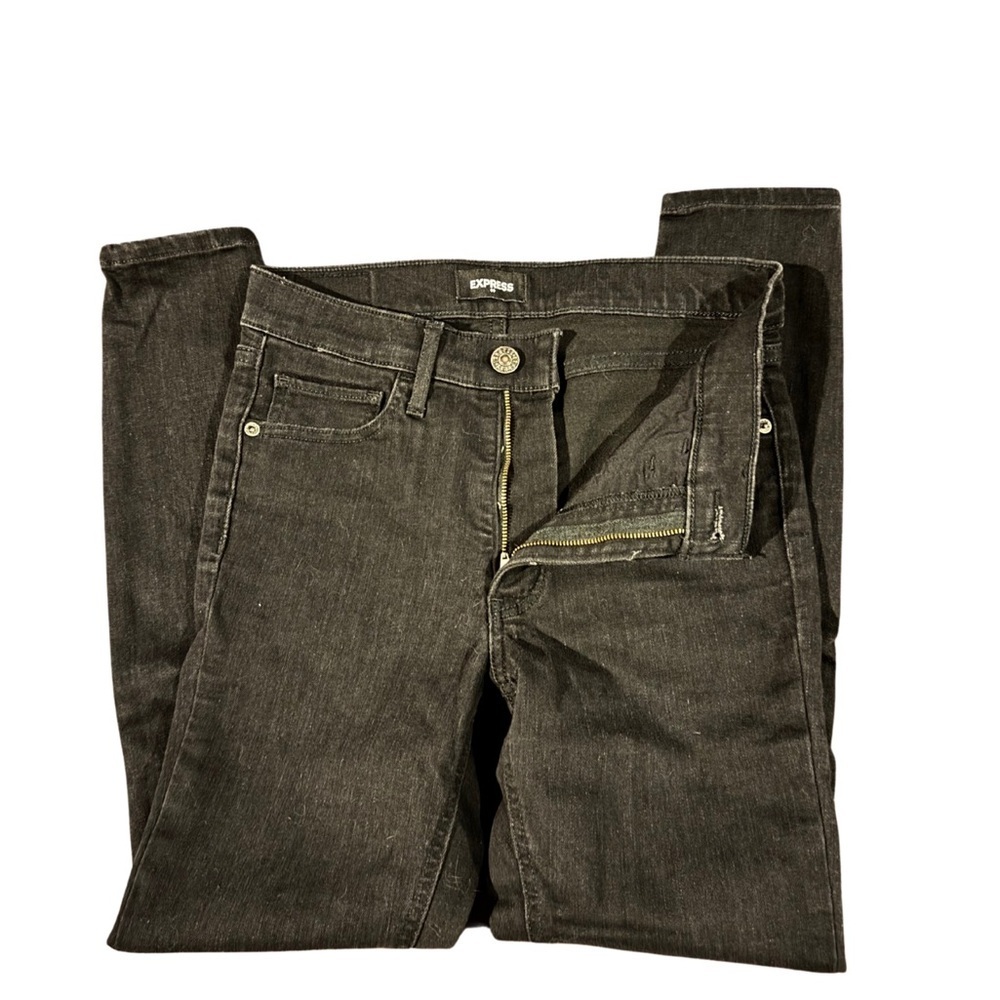 Express Women’s Black Denim Classic Skinny Jeans Mid-Rise Size 4